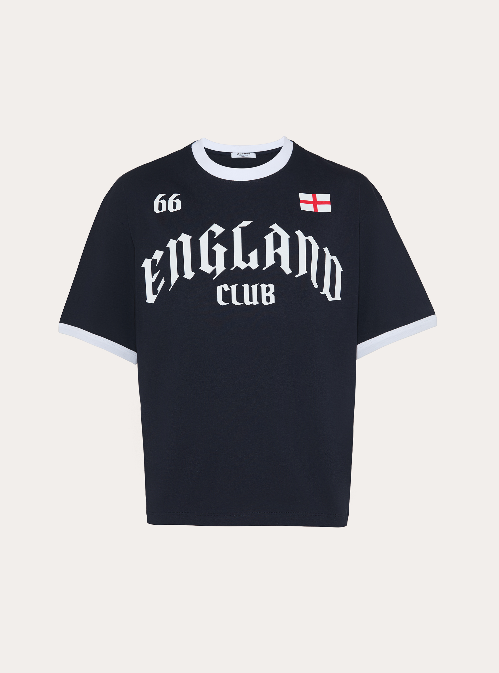 T-shirt boxy fit con stampa mondiali, NA1 NAVY DARK